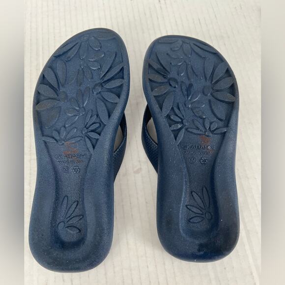Oka B Okabashi Elle Blue Thong SlipOn Slides Flip Flop Sandal M (7-7.5) - Picture 9 of 10